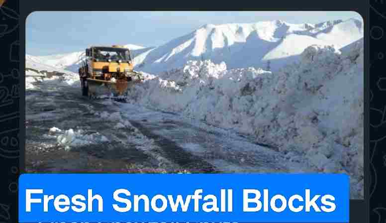 Fresh Snowfall Blocks Bandipora-Gurez Road