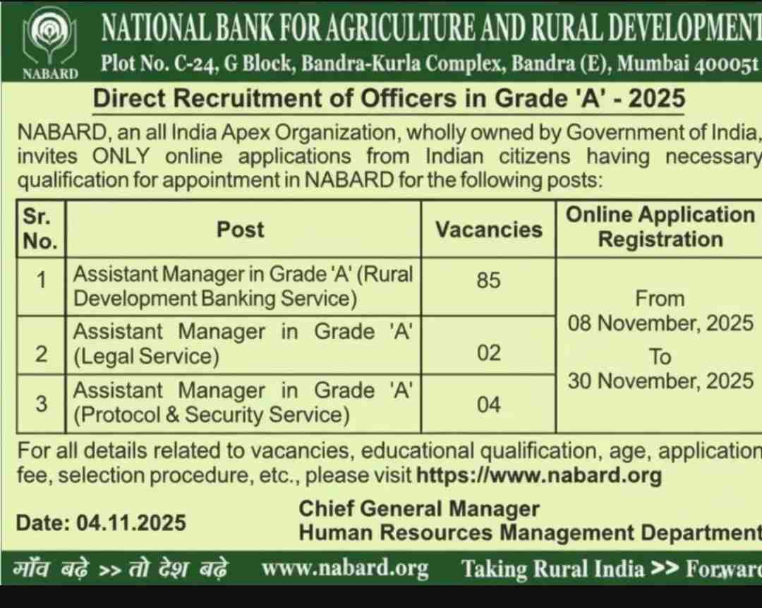 NABARD Grade A Recruitment 2025: Apply Online, Eligibility, Exam Dates & Step-by-Step Guide