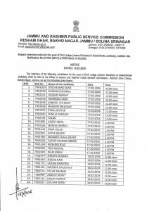 JKPSC Interview Schedule Released for Civil Judge (Junior Division) Posts 2026