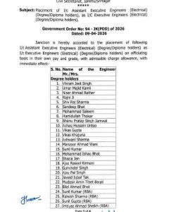 30 AEEs placed as Xen in JKPDD; 33 Xens transferred
