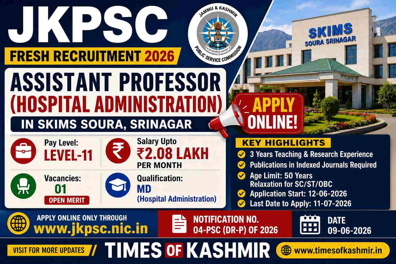JKPSC Assistant Professor Recruitment 2026