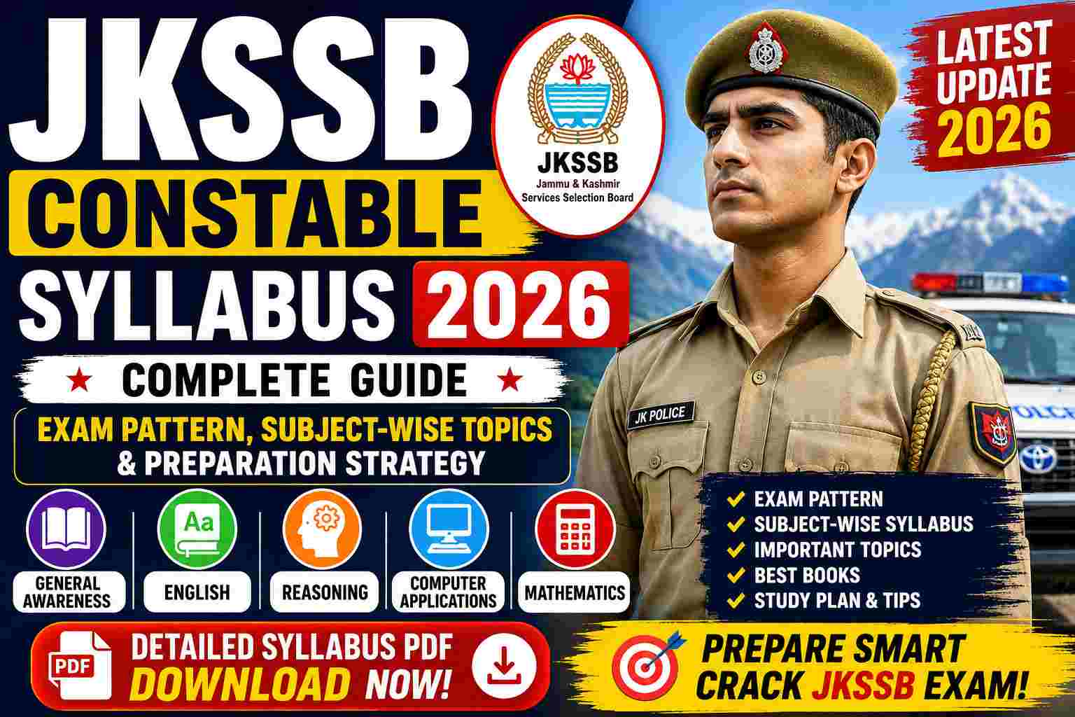JKSSB Constable Syllabus 2026: Complete Exam Pattern, Subject-Wise Topics, Books & Preparation Strategy