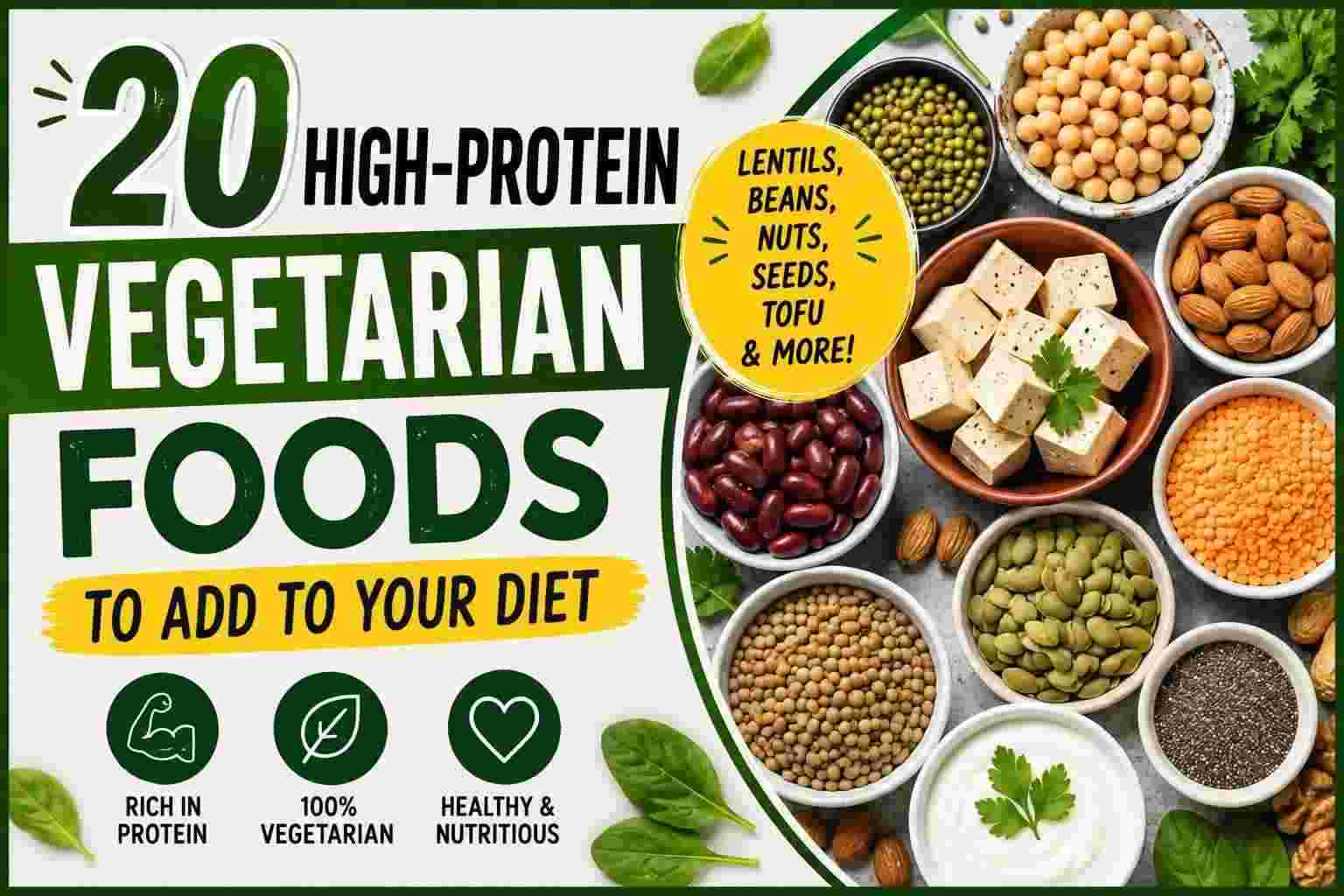20 High-Protein Vegetarian Foods to Add to Your Diet
