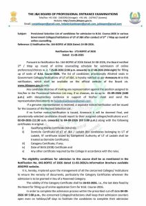 JKBOPEE B.Ed Selection List 2026 Released: Check 3rd Mop-Up Round Allotment, Reporting Date and Admission Details
