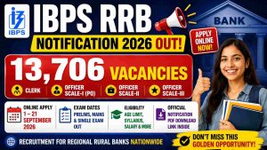 IBPS RRB Notification 2026 Out, 13,706 Vacancies, Apply Online
