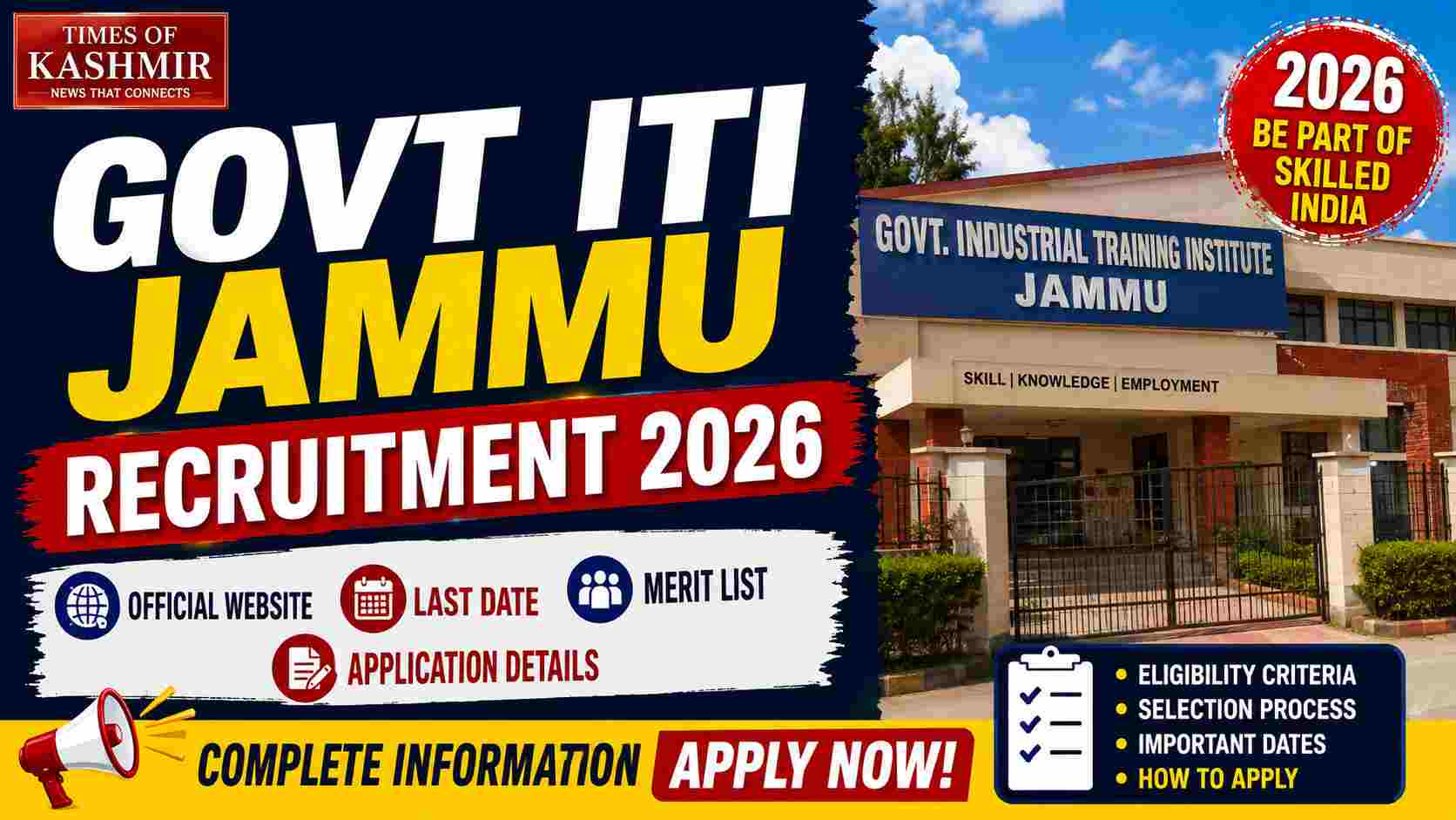 Govt ITI Jammu Recruitment 2026: