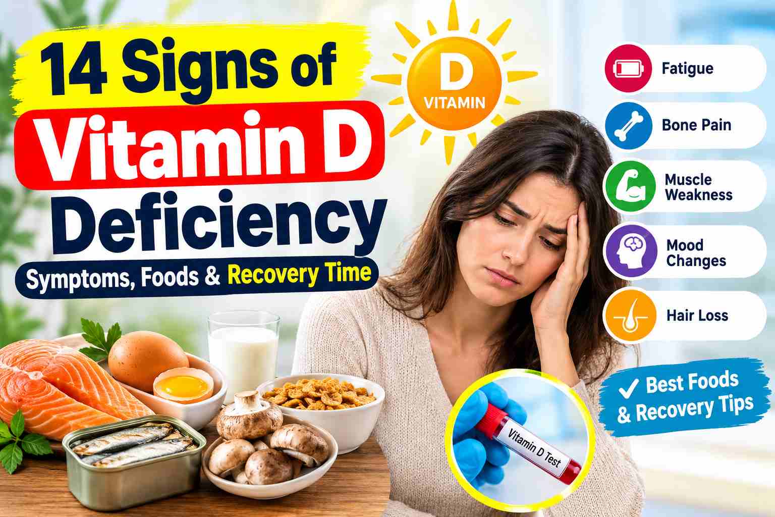 14 Signs of Vitamin D Deficiency: Symptoms, Foods & Recovery Time