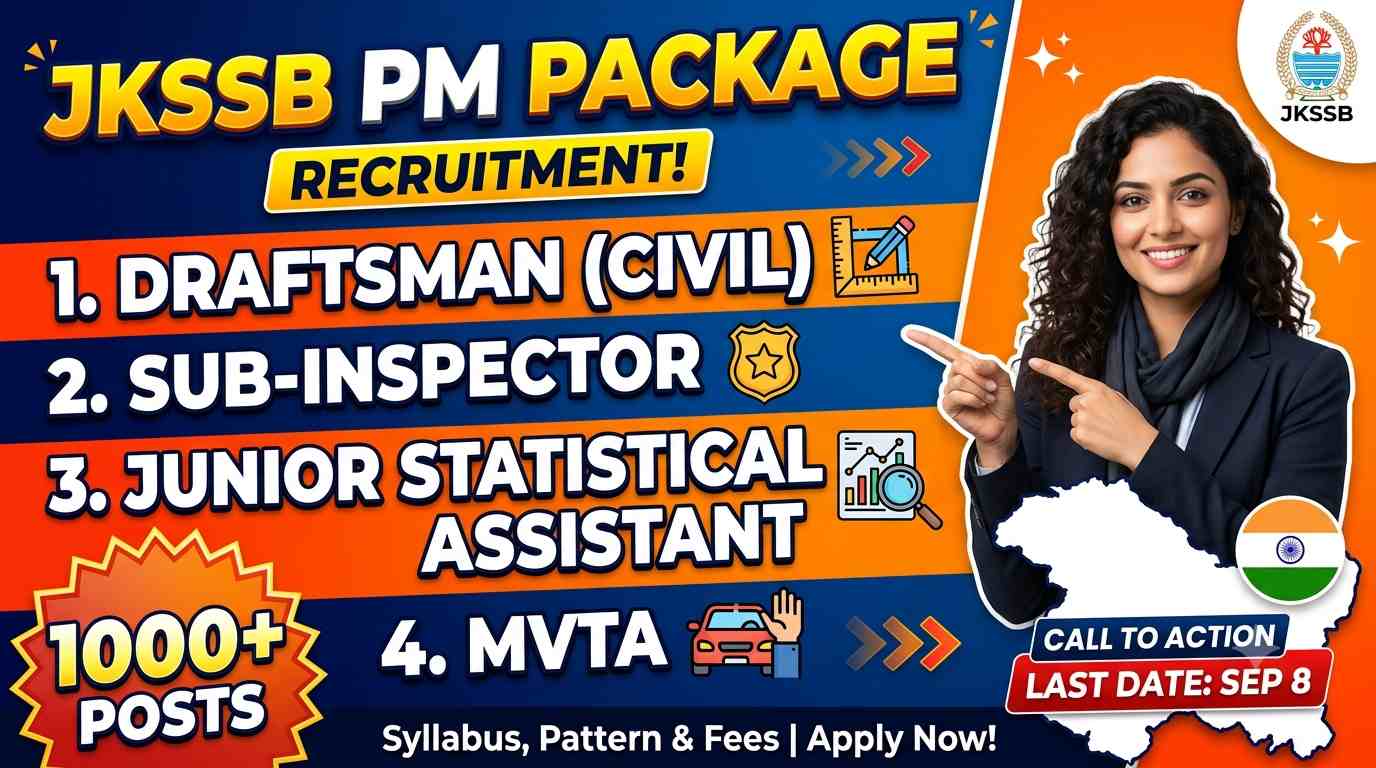 JKSSB PM Package Recruitment 2026: Eligibility, Vacancies, Fee and Exam Pattern