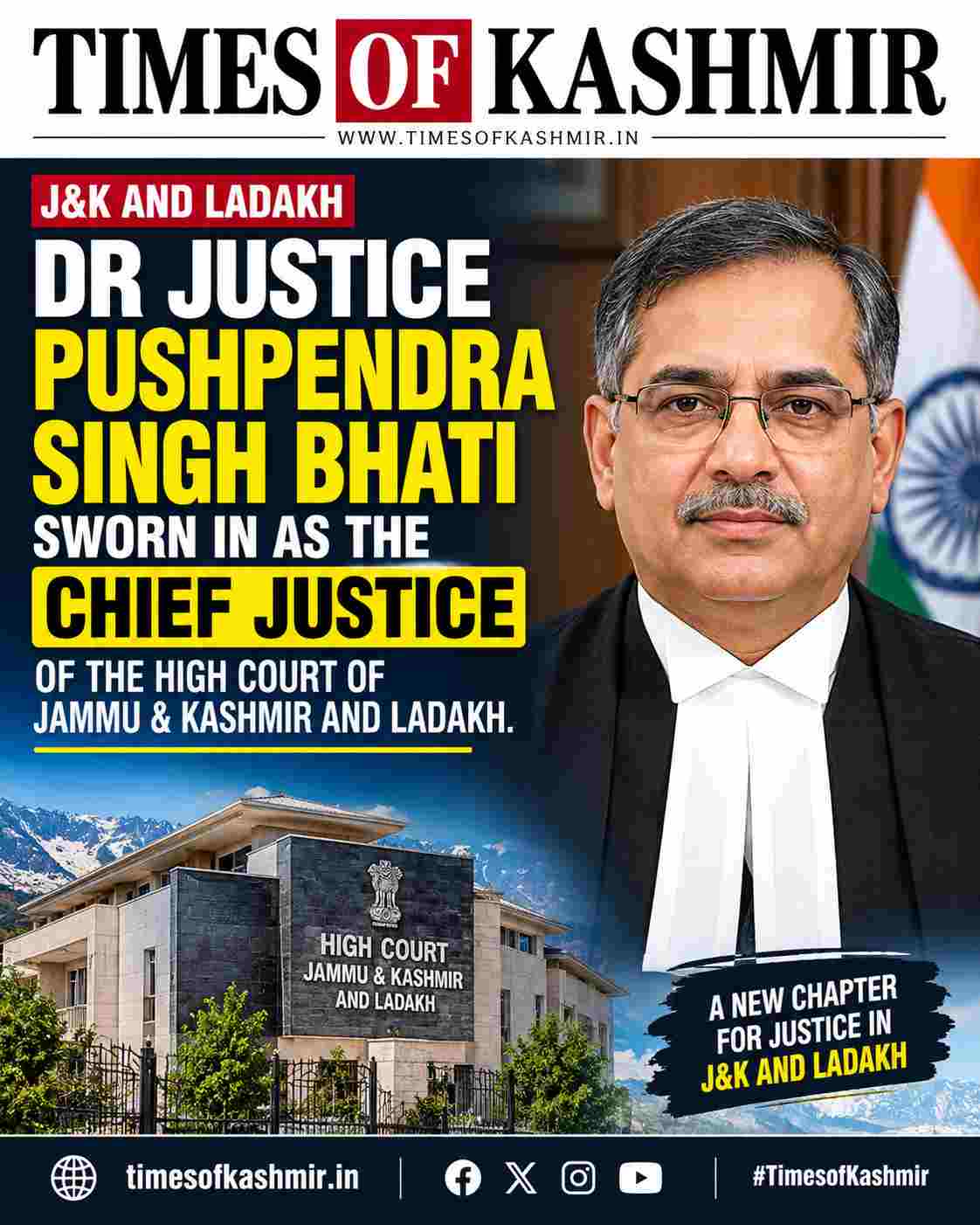 Justice Pushpendra Singh Bhati sworn in as Chief Justice of High Court of Jammu Kashmir and Ladakh