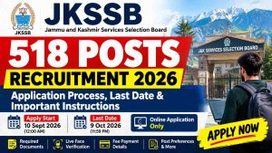 JKSSB 518 Posts Recruitment 2026: Application Process, Last Date and Important Instructions
