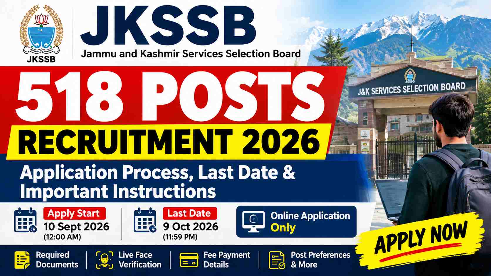 JKSSB 518 Posts Recruitment 2026: Application Process, Last Date and Important Instructions