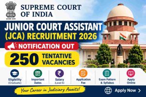 Supreme Court Junior Court Assistant Recruitment 2026: Notification, 250 Posts, Eligibility, Salary, Fee & Exam Date↗